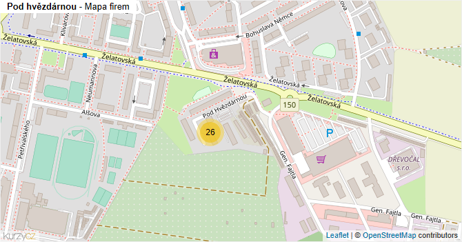 Pod hvězdárnou - mapa firem