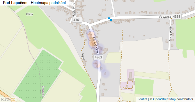 Pod Lapačem - mapa podnikání
