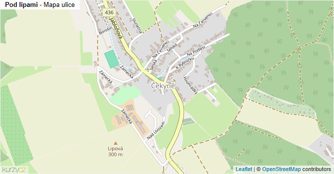 Pod lipami - mapa ulice