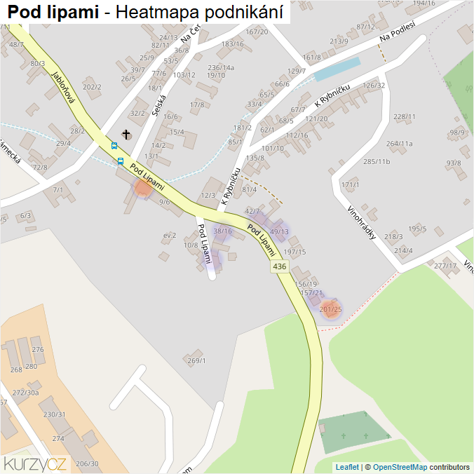 Mapa Pod lipami - Firmy v ulici.