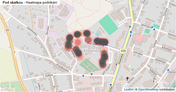 Pod skalkou - mapa podnikání