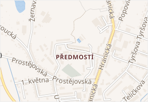Popovická v obci Přerov - mapa ulice