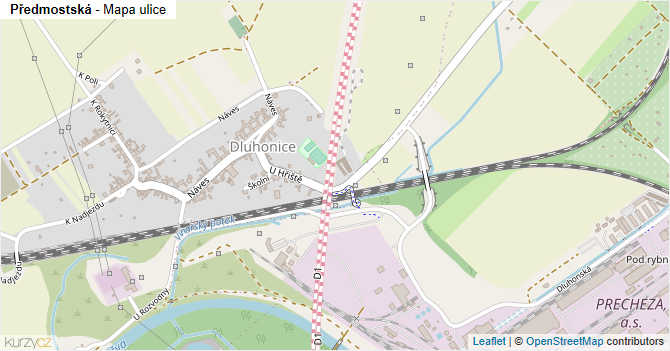 Předmostská - mapa ulice