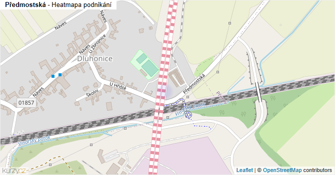 Předmostská - mapa podnikání