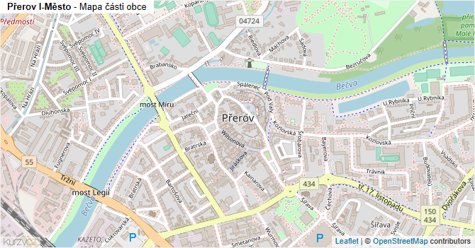 Přerov I-Město - mapa části obce