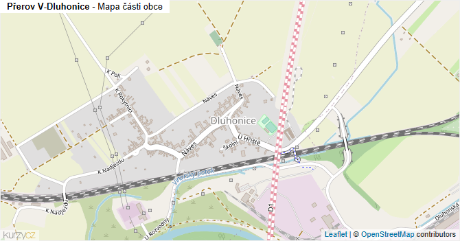 Přerov V-Dluhonice - mapa části obce