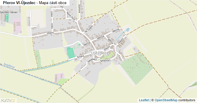 Přerov VI-Újezdec - mapa části obce
