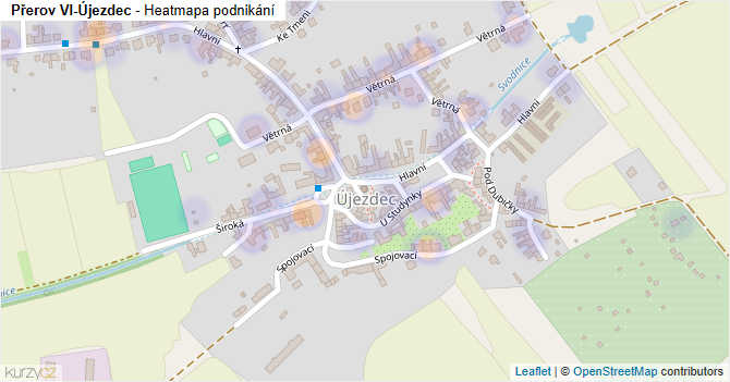 Přerov VI-Újezdec - mapa podnikání