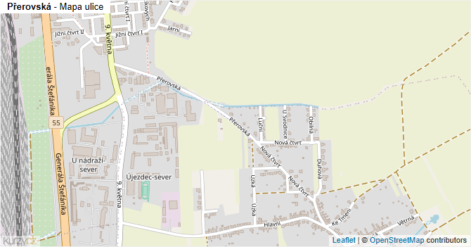 Přerovská - mapa ulice