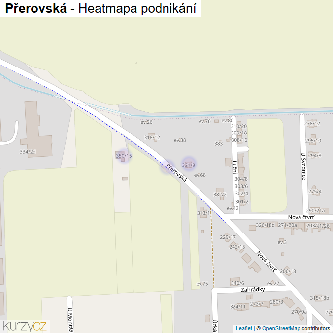 Mapa Přerovská - Firmy v ulici.