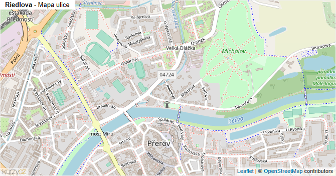 Riedlova - mapa ulice