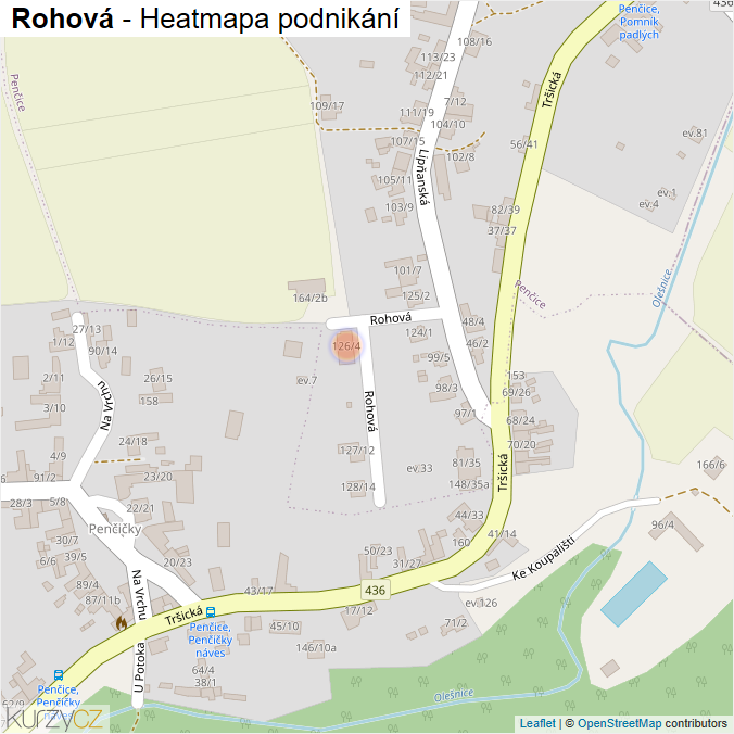 Mapa Rohová - Firmy v ulici.
