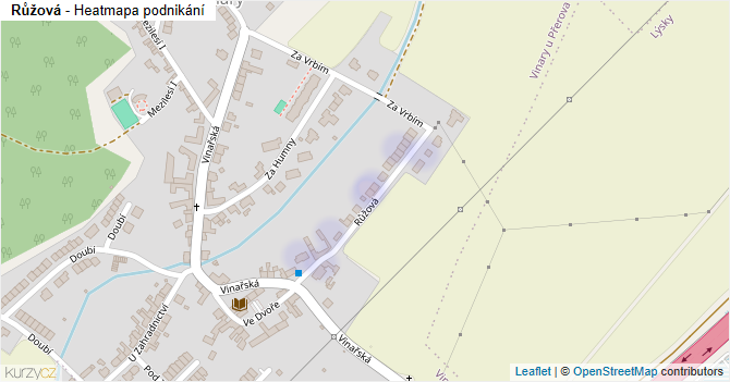 Růžová - mapa podnikání