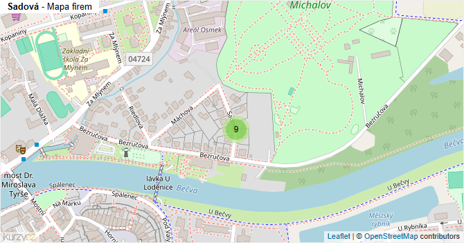 Sadová - mapa firem