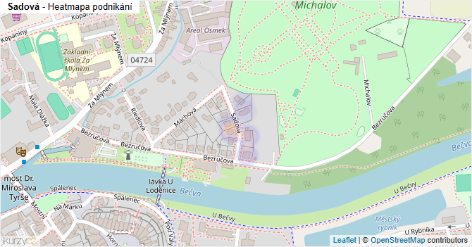 Sadová - mapa podnikání