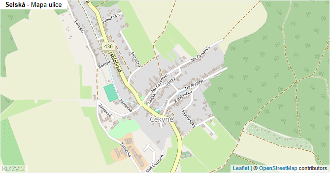 Selská - mapa ulice