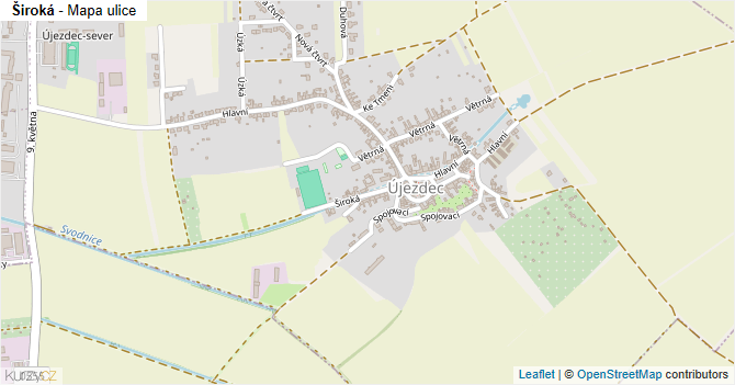 Široká - mapa ulice