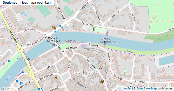 Spálenec - mapa podnikání