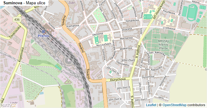 Sumínova - mapa ulice
