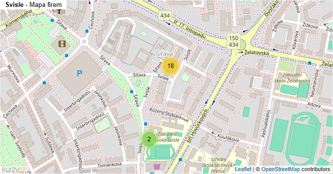 Svisle - mapa firem