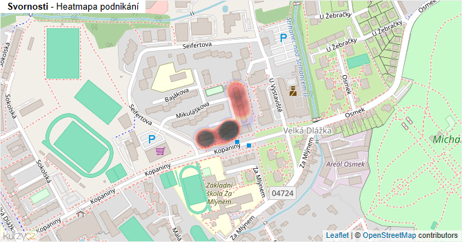 Svornosti - mapa podnikání