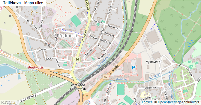Teličkova - mapa ulice