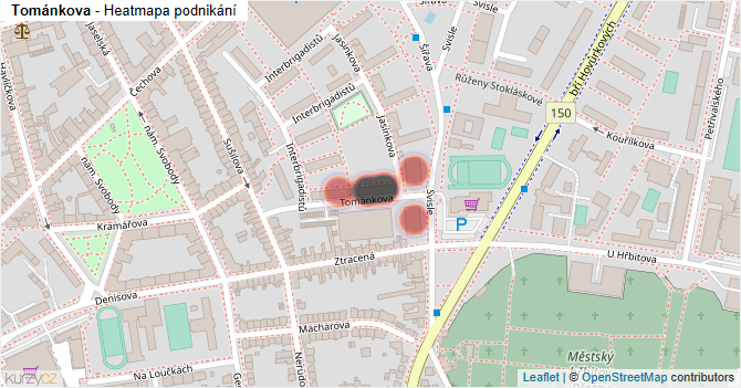 Tománkova - mapa podnikání