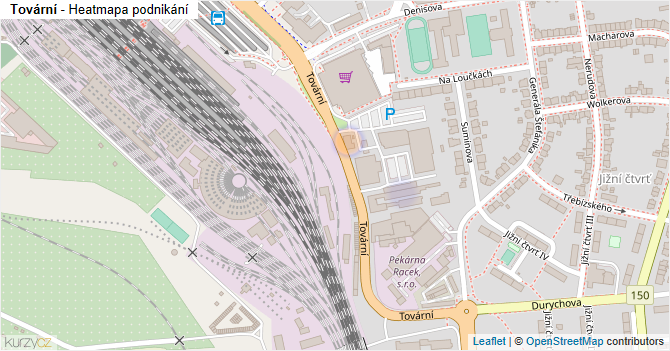 Tovární - mapa podnikání