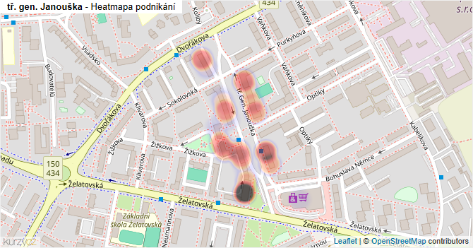 tř. gen. Janouška - mapa podnikání