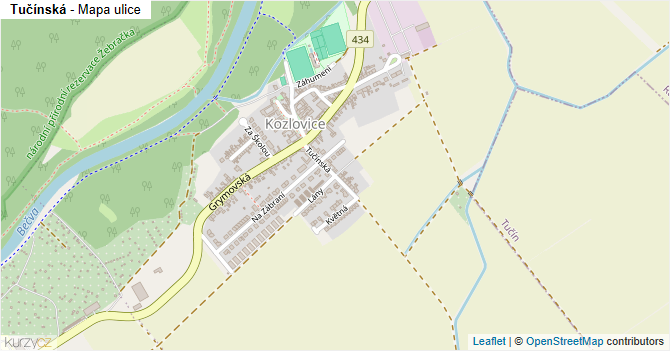 Tučínská - mapa ulice