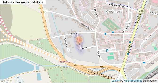 Tylova - mapa podnikání