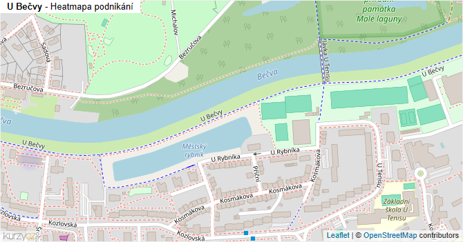 U Bečvy - mapa podnikání