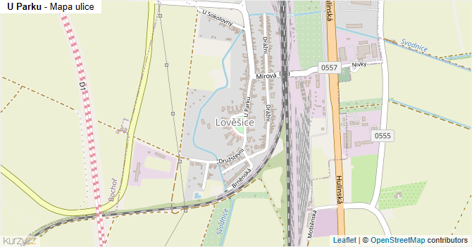 U Parku - mapa ulice
