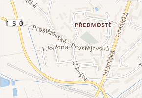 U pošty v obci Přerov - mapa ulice