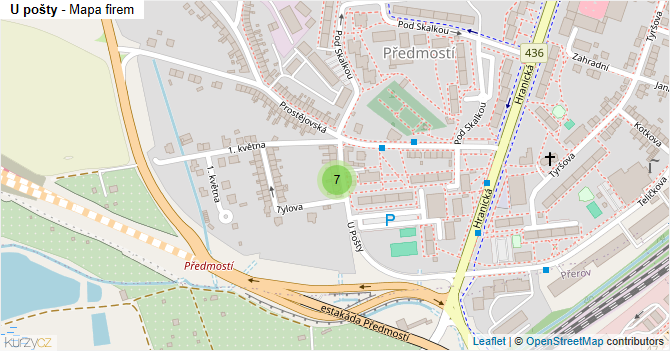U pošty - mapa firem