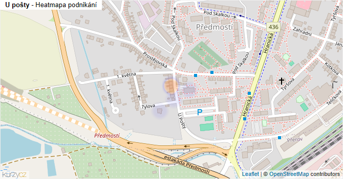 U pošty - mapa podnikání