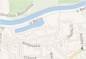 U rybníka v obci Přerov - mapa ulice