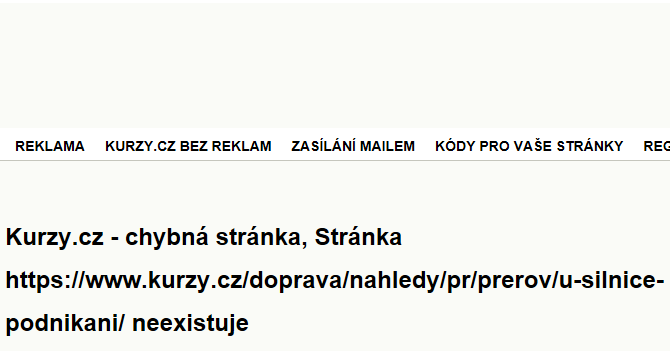 U silnice - mapa podnikání