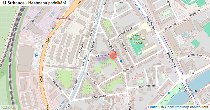 U Strhance - mapa podnikání