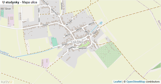 U studynky - mapa ulice
