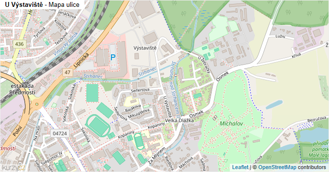 U Výstaviště - mapa ulice