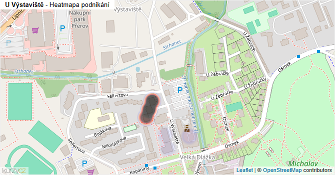 U Výstaviště - mapa podnikání