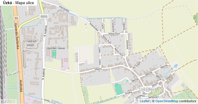 Úzká - mapa ulice