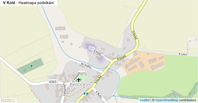 V Kótě - mapa podnikání