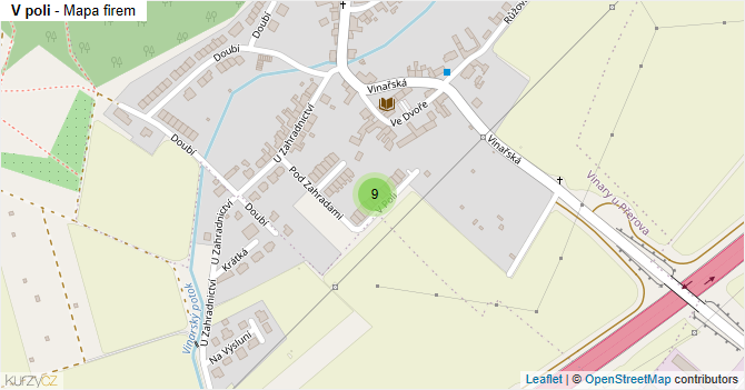 V poli - mapa firem