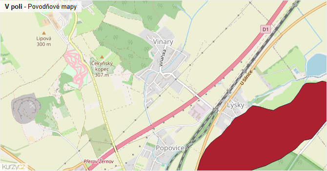 V poli - záplavové mapy stoleté vody