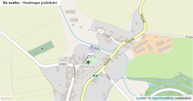 Ve svahu - mapa podnikání