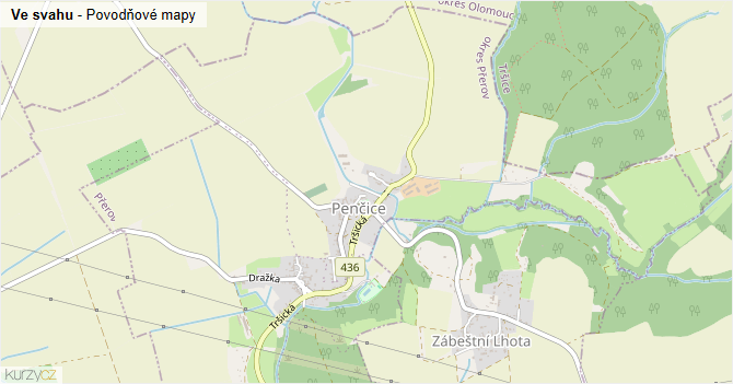 Ve svahu - záplavové mapy stoleté vody