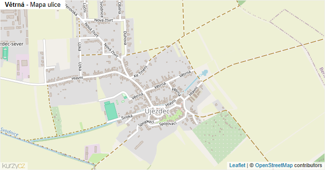 Větrná - mapa ulice