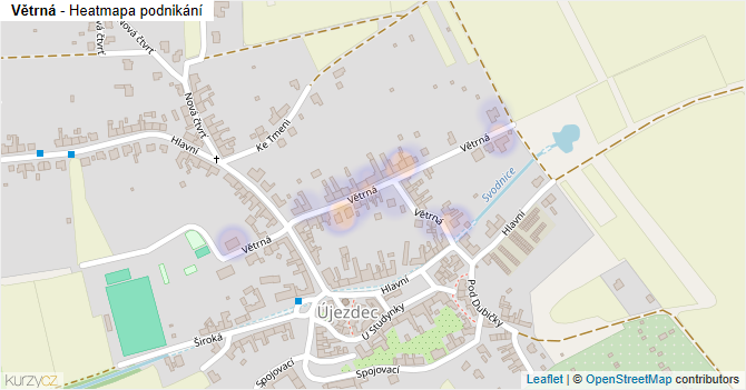 Větrná - mapa podnikání